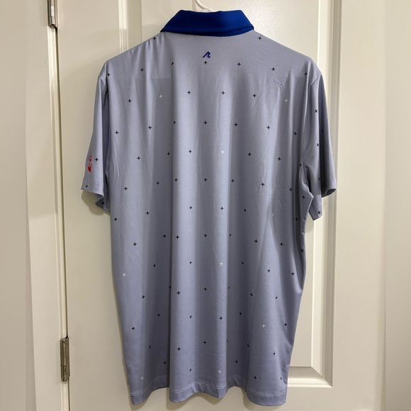 Redvanly Men’s Stylish Blue Polo With Geometric Print - Picture 3 of 4